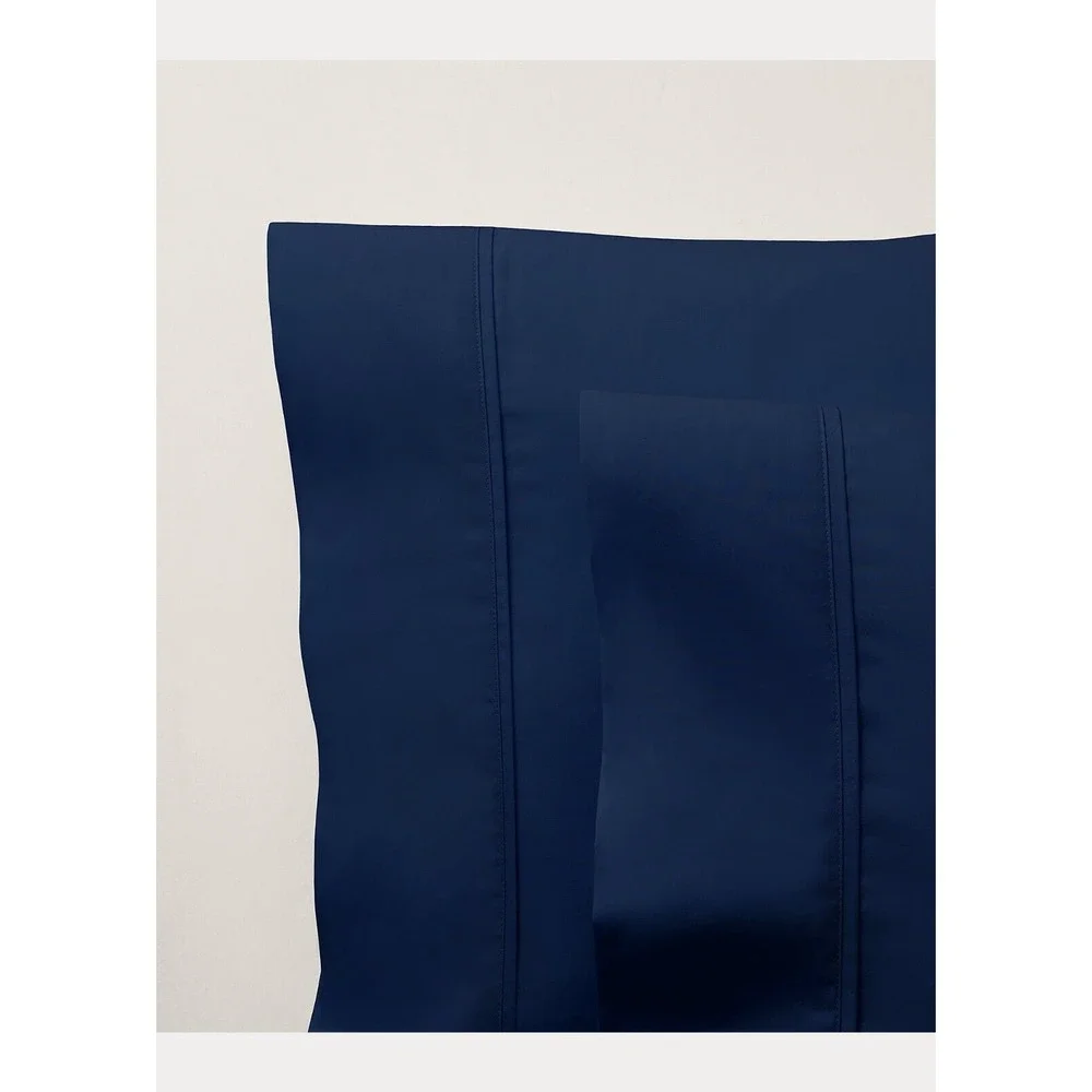 Ralph Lauren‎ Home 464 Thread Count Percale Flat Sheet Twin Polo Navy Blue